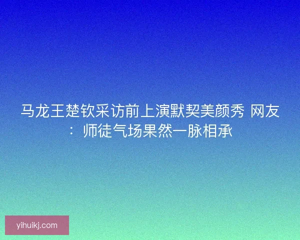 马龙王楚钦采访前上演默契美颜秀 网友：师徒气场果然一脉相承